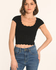 PULL MANCHES COURTES - NOIR - AVA PULL KOOKAI Mode Kookai