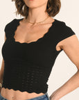 PULL MANCHES COURTES - NOIR - AVA PULL KOOKAI Mode Kookai