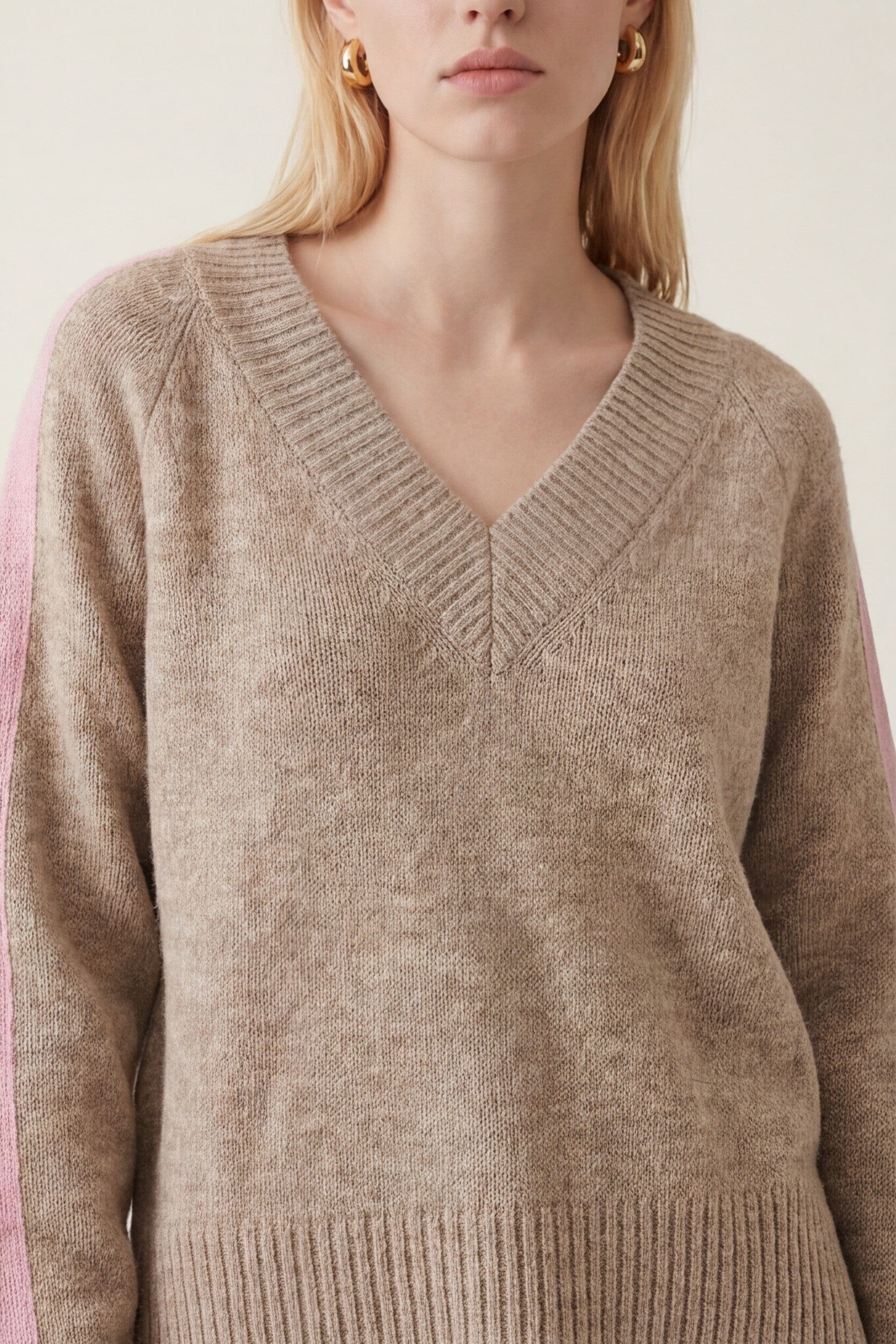 PULL MANCHES RAYEES - DARI - BEIGE/ROSE PULL NEW KOOKAI Mode Kookai