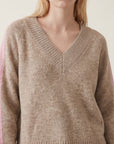 PULL MANCHES RAYEES - DARI - BEIGE/ROSE PULL NEW KOOKAI Mode Kookai