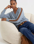 PULL MANCHES RAYEES - DARI - CIEL/CAMEL PULL NEW KOOKAI Mode Kookai