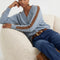 PULL MANCHES RAYEES - DARI - CIEL/CAMEL PULL NEW KOOKAI Mode Kookai