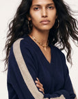 PULL MANCHES RAYEES - DARI - MARINE/BEIGE PULL NEW KOOKAI Mode Kookai