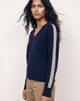 PULL MANCHES RAYEES - DARI - MARINE/BEIGE PULL NEW KOOKAI Mode Kookai