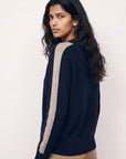 PULL MANCHES RAYEES - DARI - MARINE/BEIGE PULL NEW KOOKAI Mode Kookai