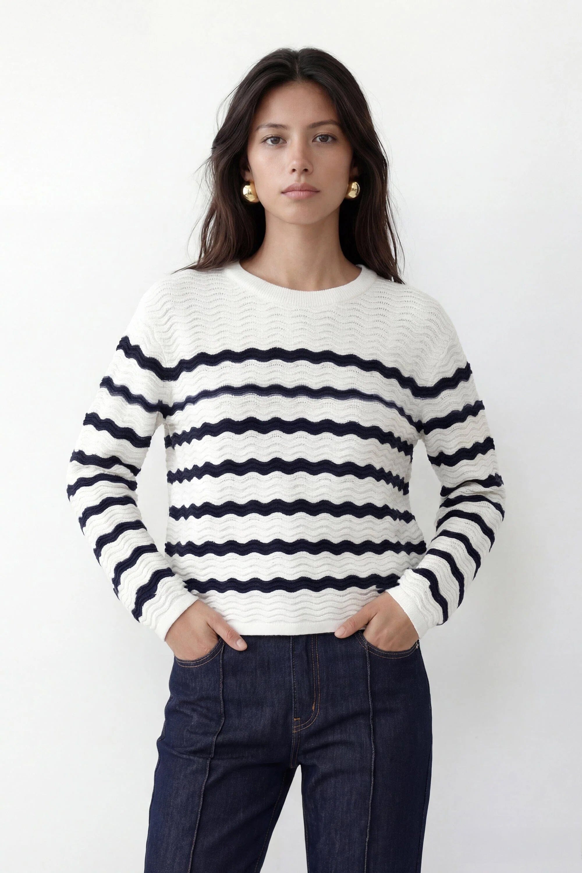 PULL MARINIERE - CAREN - ECRU/MARINE PULL NEW KOOKAI Mode Kookai