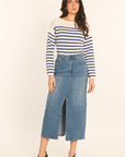 PULL MARINIÈRE COL BATEAU - BLANC/NAVY - AURE PULL KOOKAI Mode Kookai
