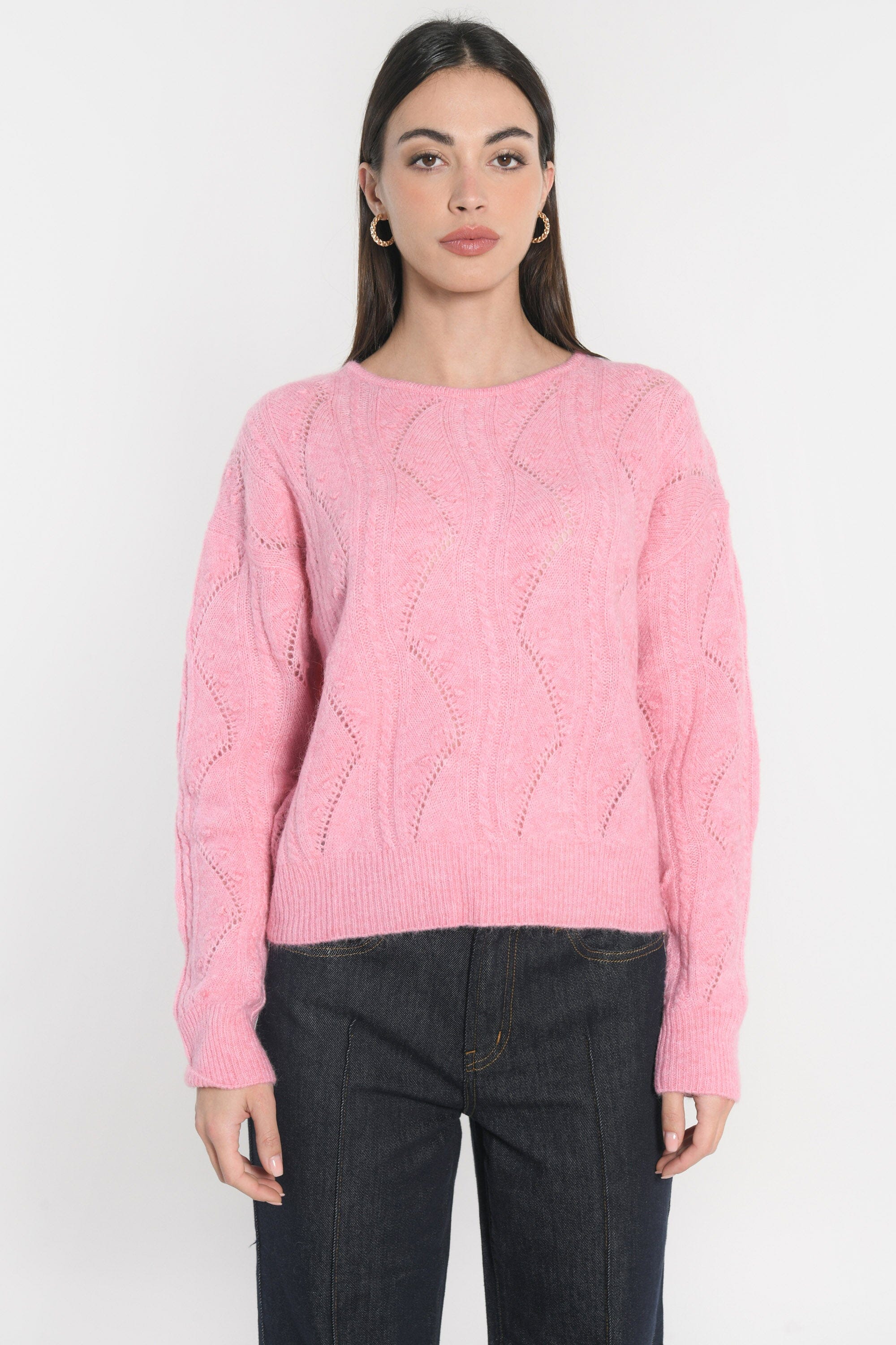 PULL MONICA ROSE POUDRÉ CHINÉ PULL KOOKAI Mode Kookai
