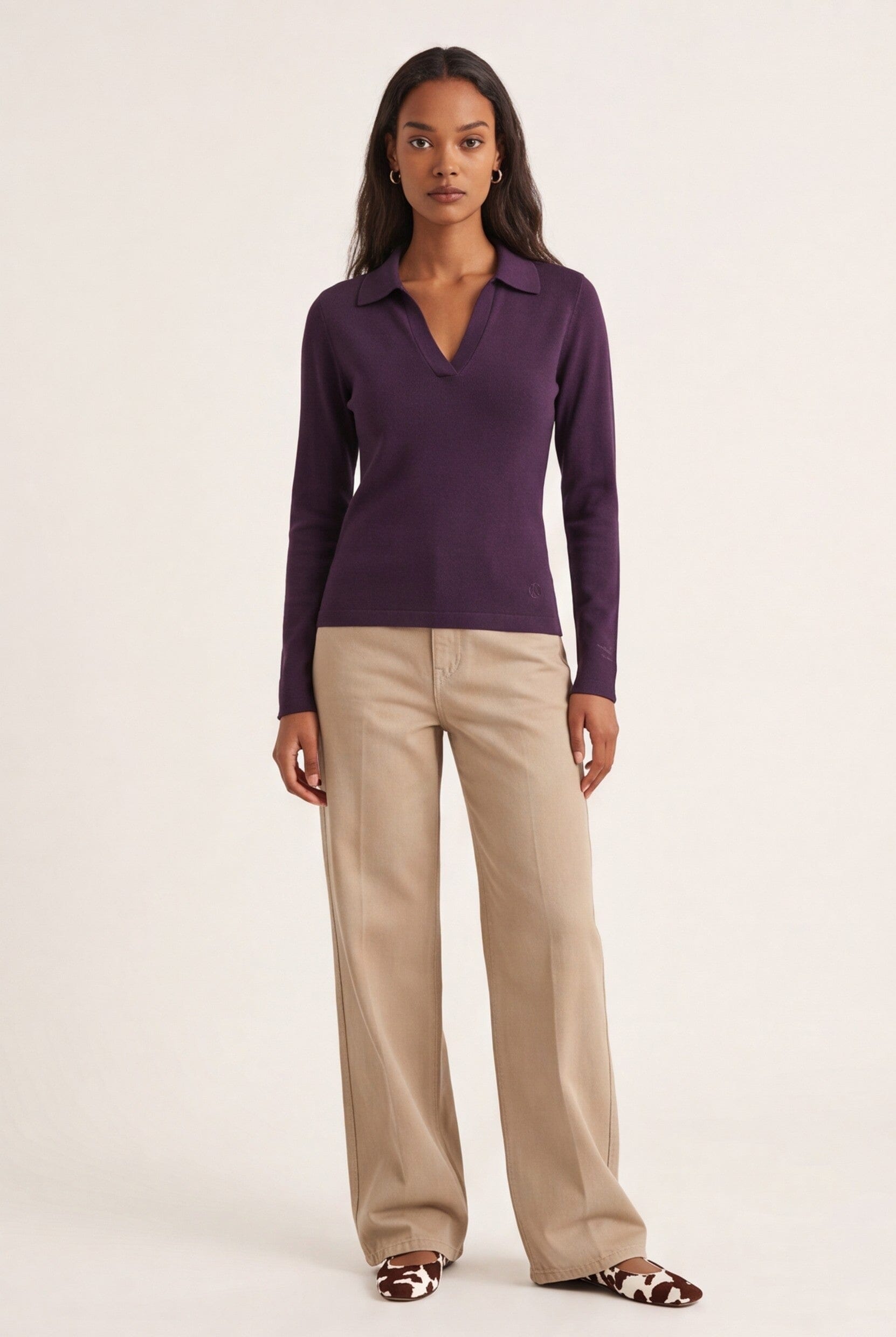 PULL POLO - D-CRISTINA - AUBERGINE PULL NEW KOOKAI Mode Kookai