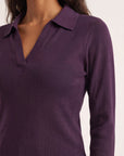 PULL POLO - D-CRISTINA - AUBERGINE PULL NEW KOOKAI Mode Kookai