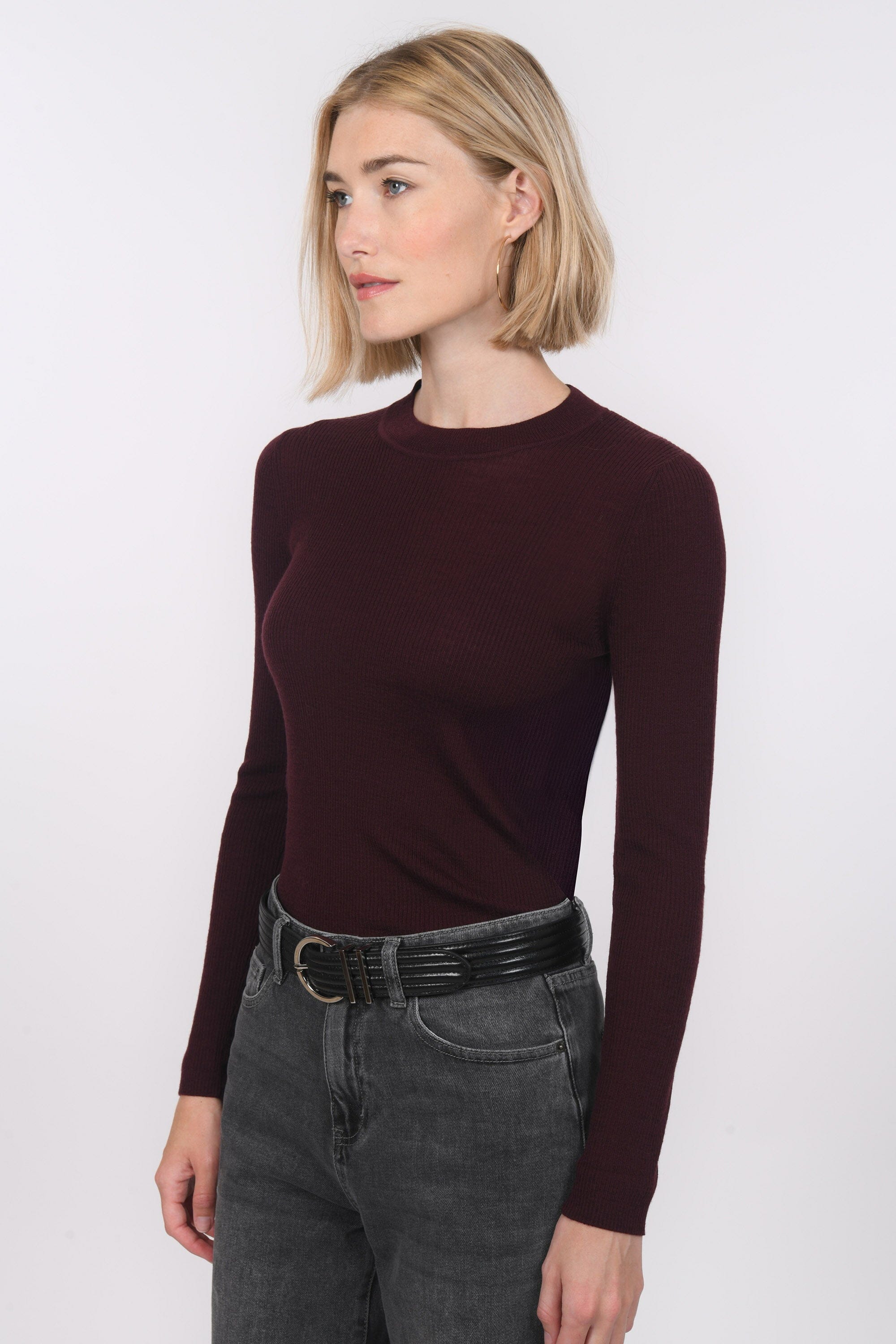 PULL RAS DE COU - B-OLYMPE - BORDEAUX PULL NEW KOOKAI Mode Kookai
