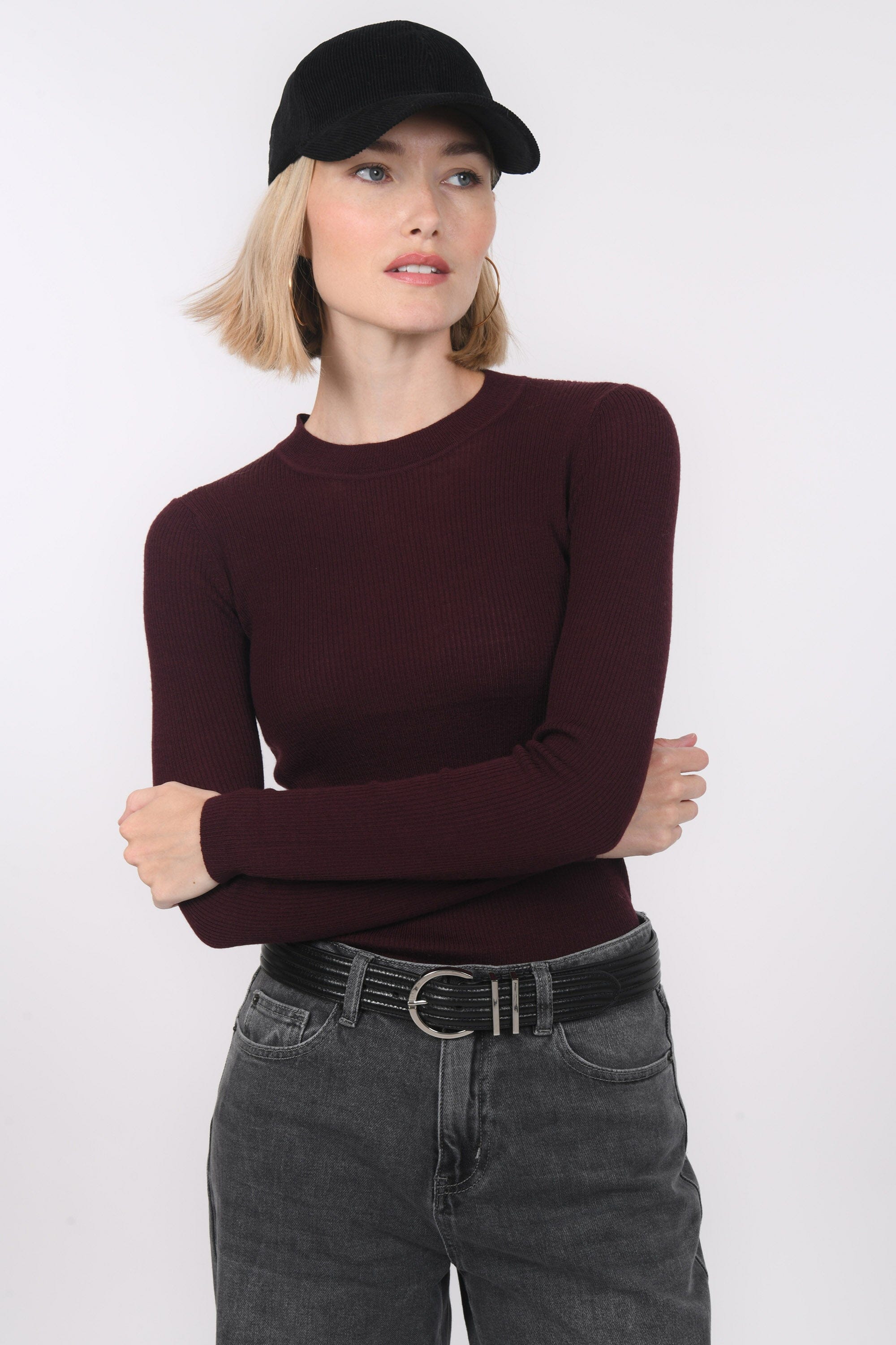 PULL RAS DE COU - B-OLYMPE - BORDEAUX PULL NEW KOOKAI Mode Kookai