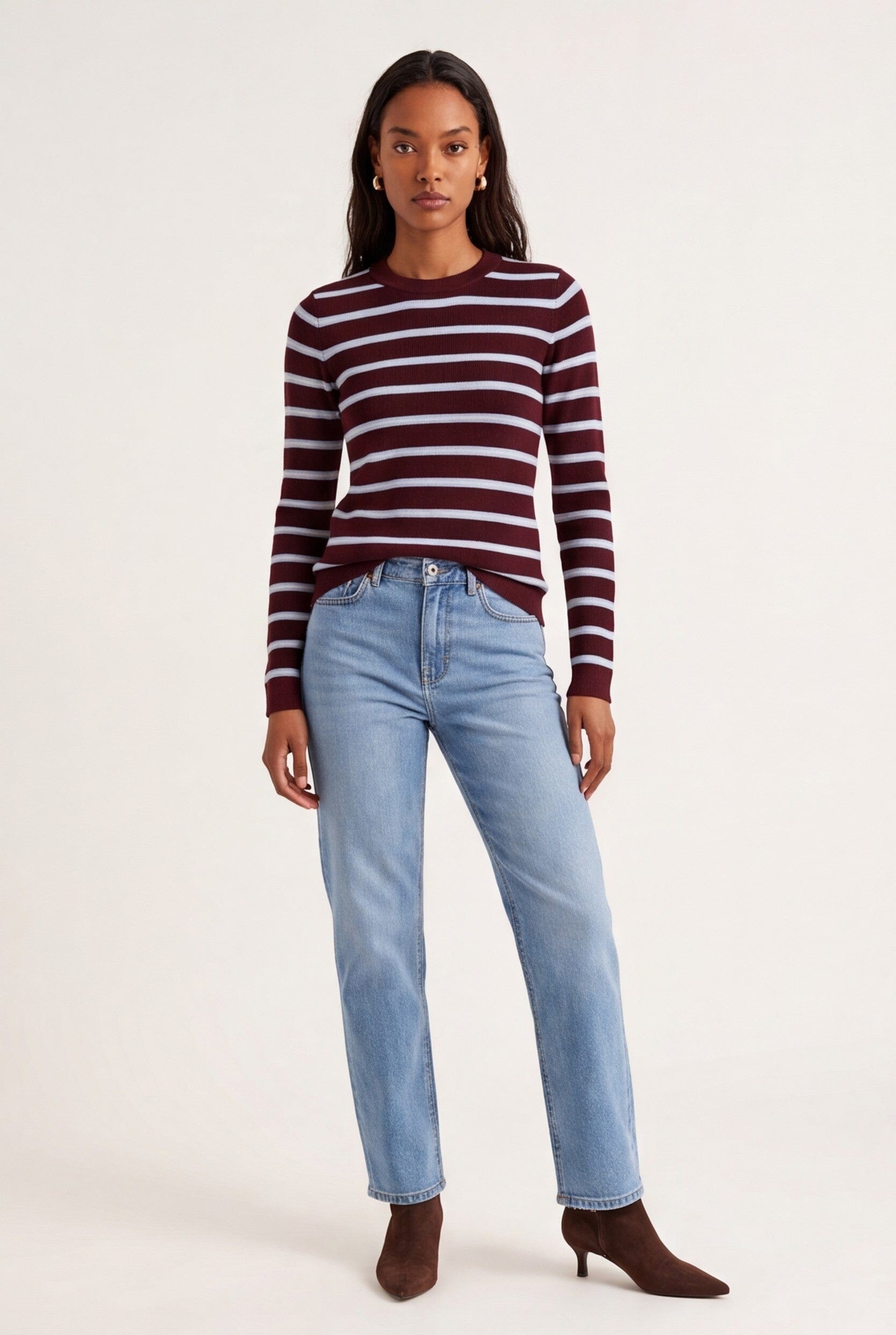 PULL RAS DE COU RAYE - OLYMPE - BORDEAUX PULL NEW KOOKAI Mode Kookai