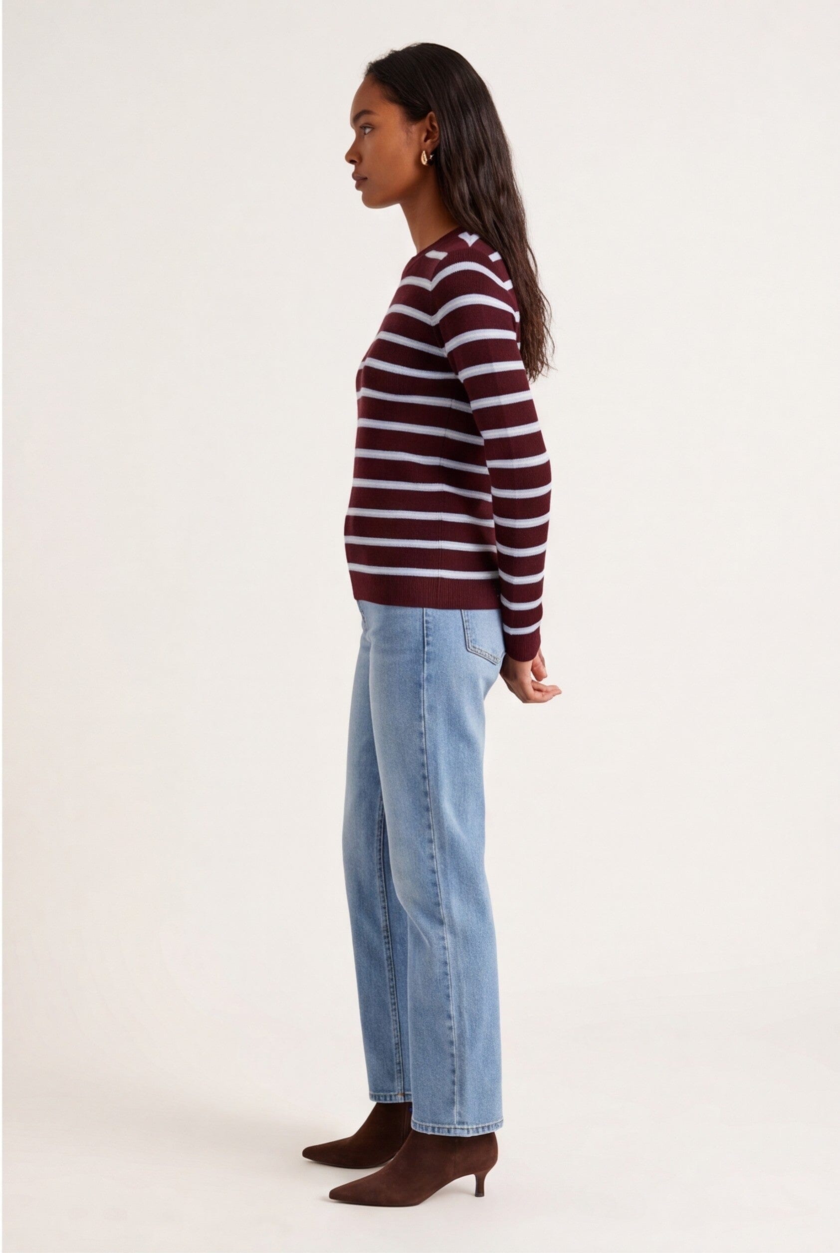 PULL RAS DE COU RAYE - OLYMPE - BORDEAUX PULL NEW KOOKAI Mode Kookai