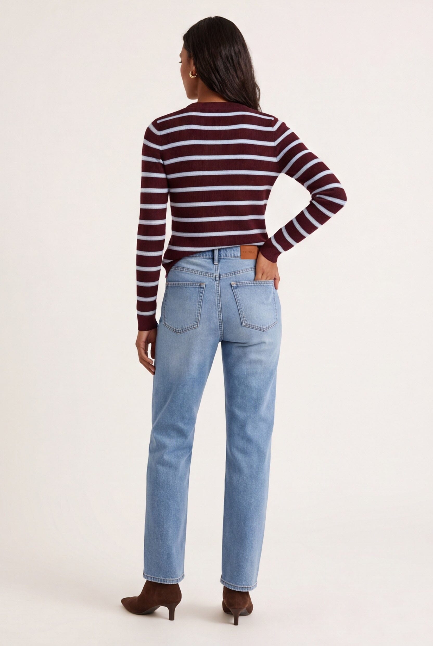 PULL RAS DE COU RAYE - OLYMPE - BORDEAUX PULL NEW KOOKAI Mode Kookai