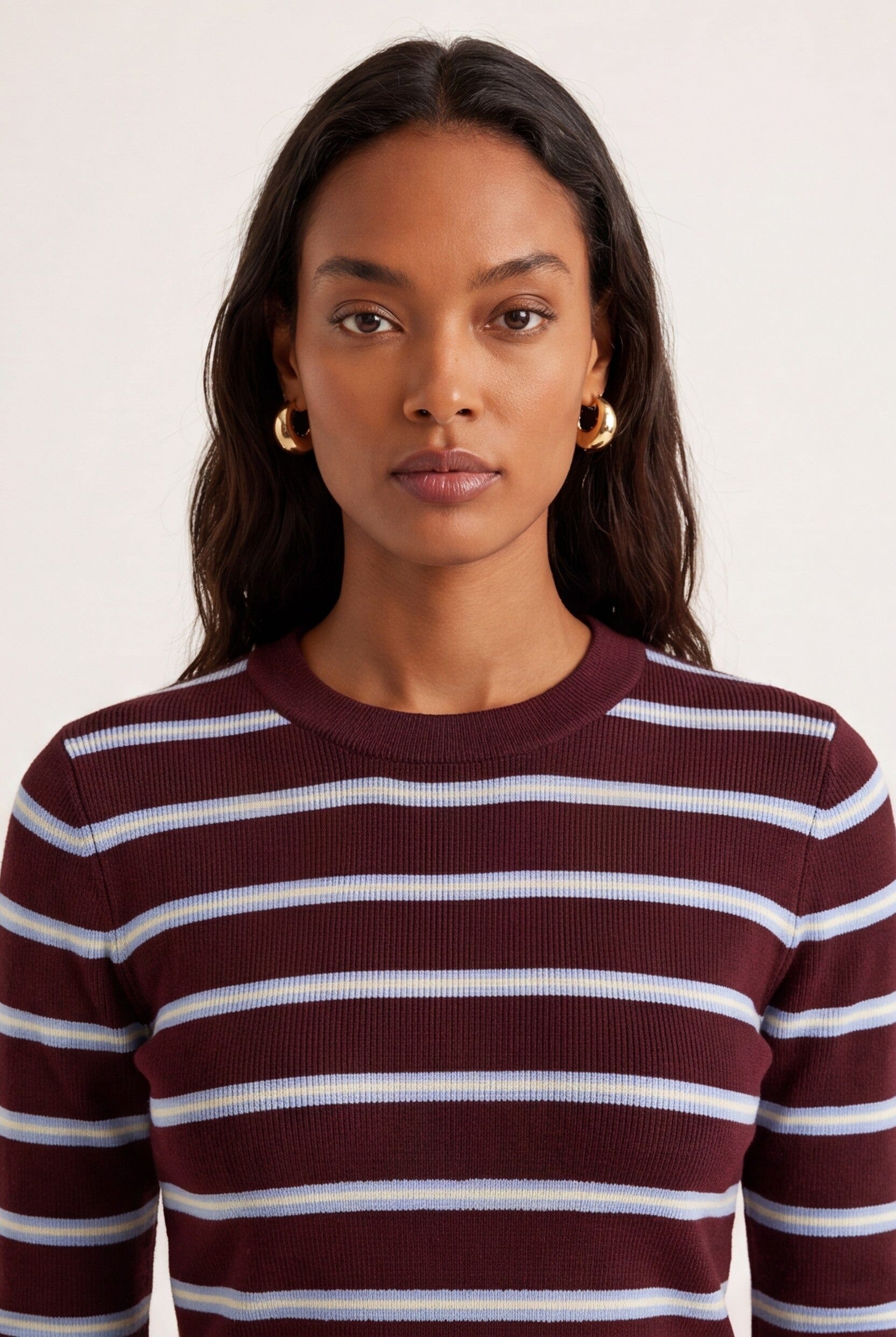 PULL RAS DE COU RAYE - OLYMPE - BORDEAUX PULL NEW KOOKAI Mode Kookai