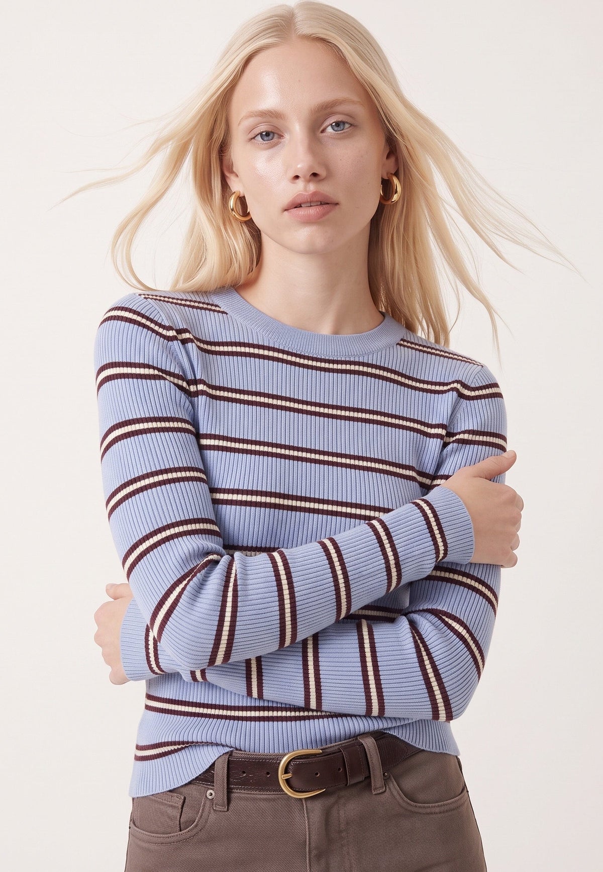 PULL RAS DE COU RAYE - OLYMPE - CIEL PULL NEW KOOKAI Mode Kookai
