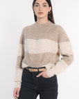 PULL RAYÉ COLETTE BROWN/BEIGE CHINÉ PULL KOOKAI Mode Kookai