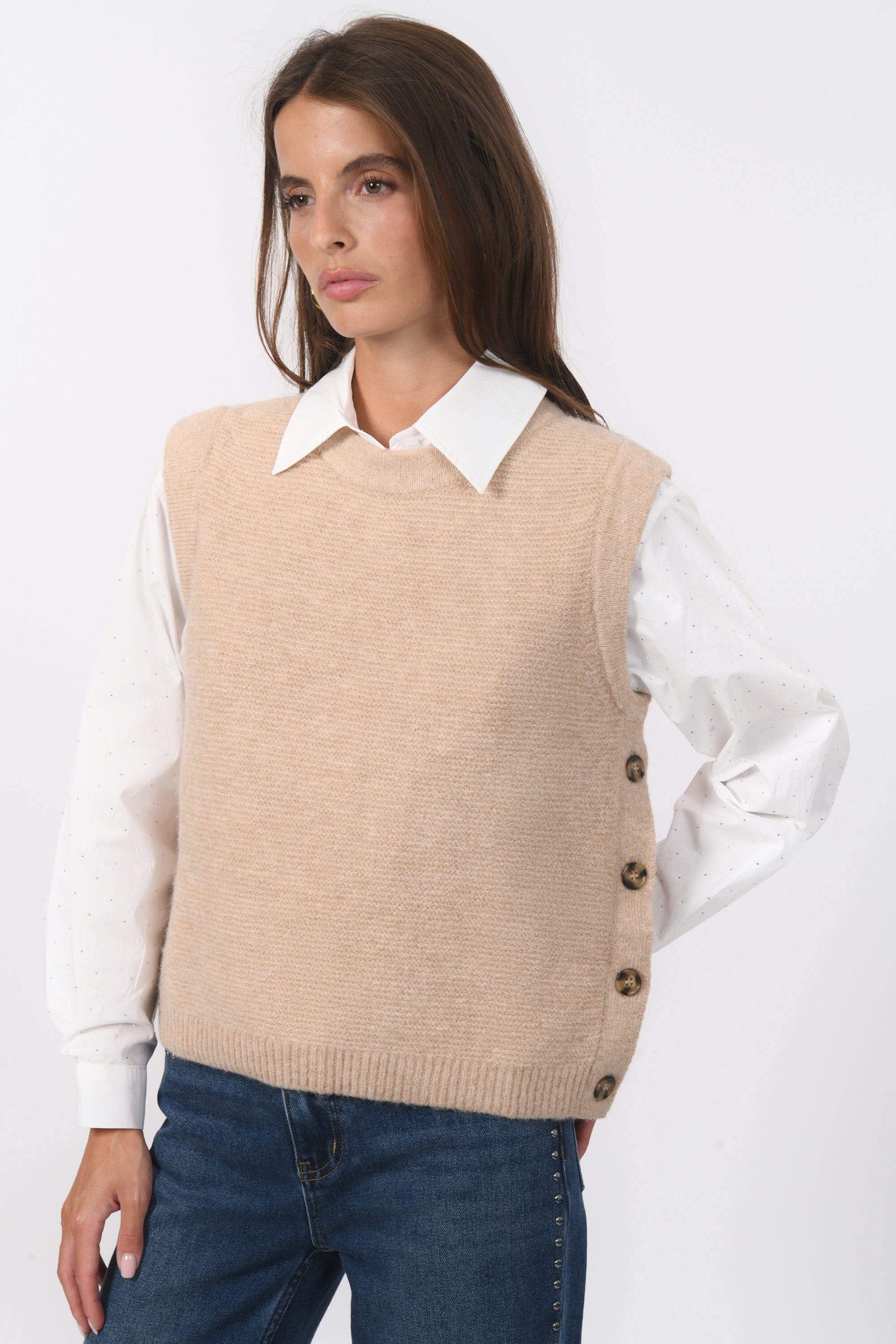 PULL SANS MANCHE - BAMBI - CAMEL PULL NEW KOOKAI Mode Kookai