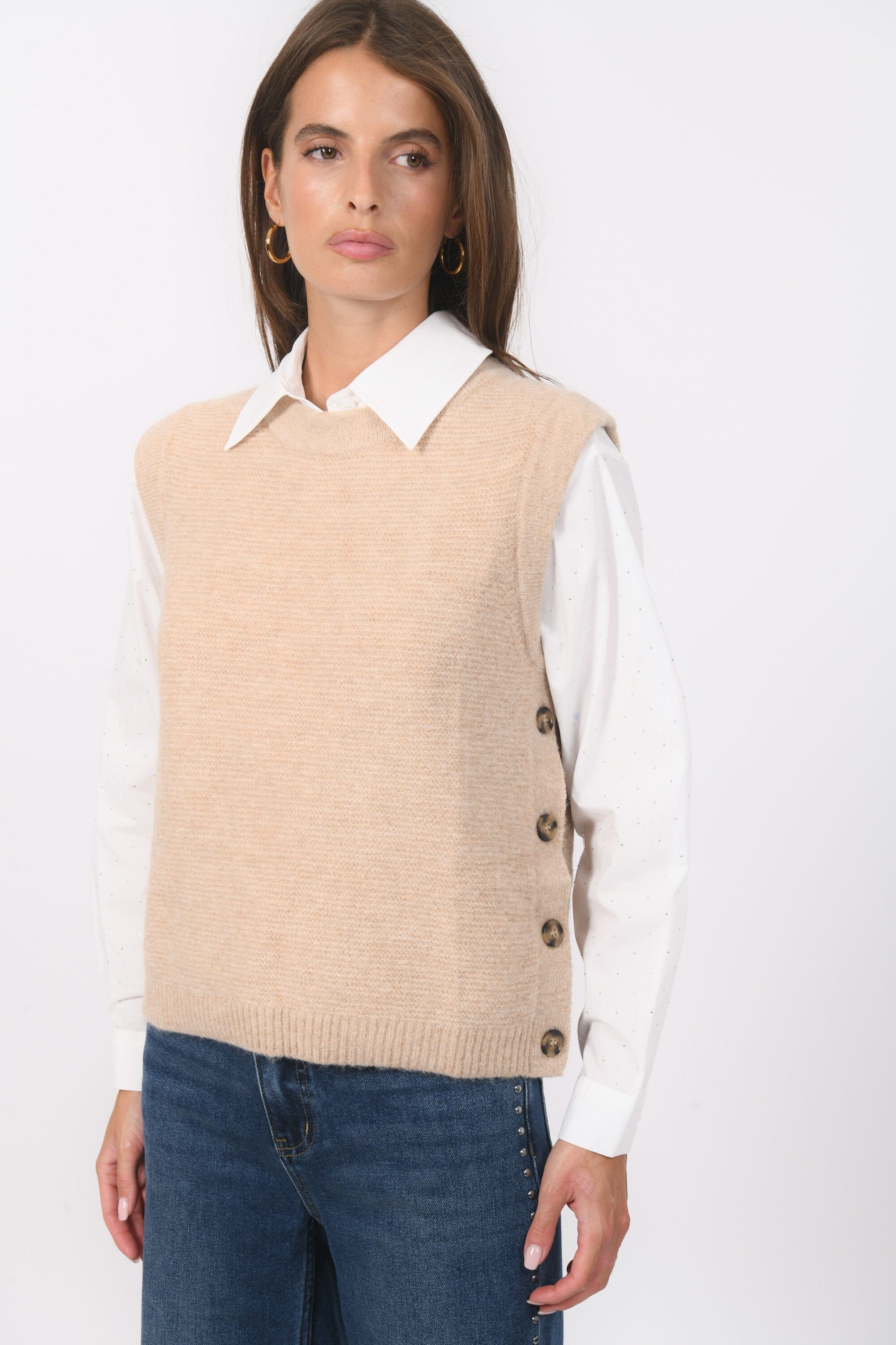 PULL SANS MANCHE - BAMBI - CAMEL PULL NEW KOOKAI Mode Kookai
