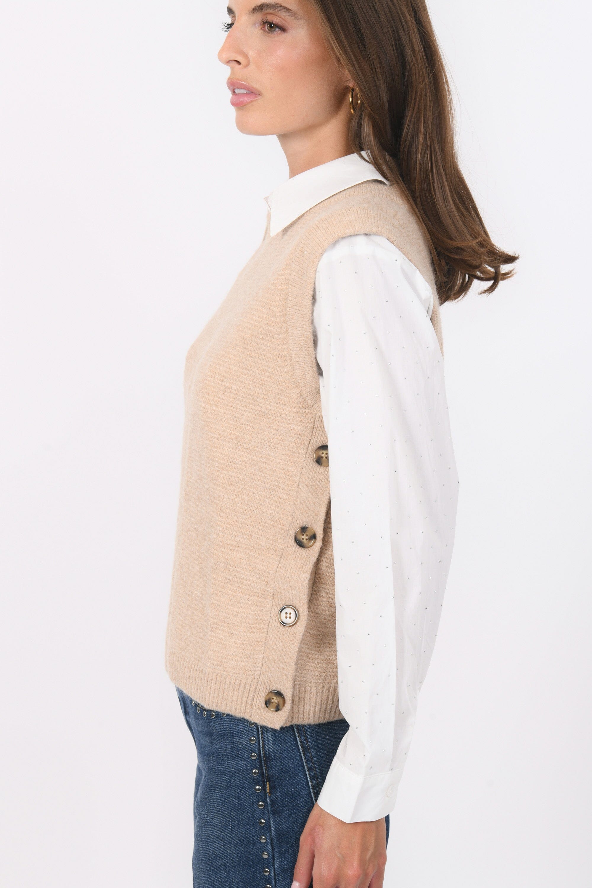 PULL SANS MANCHE - BAMBI - CAMEL PULL NEW KOOKAI Mode Kookai