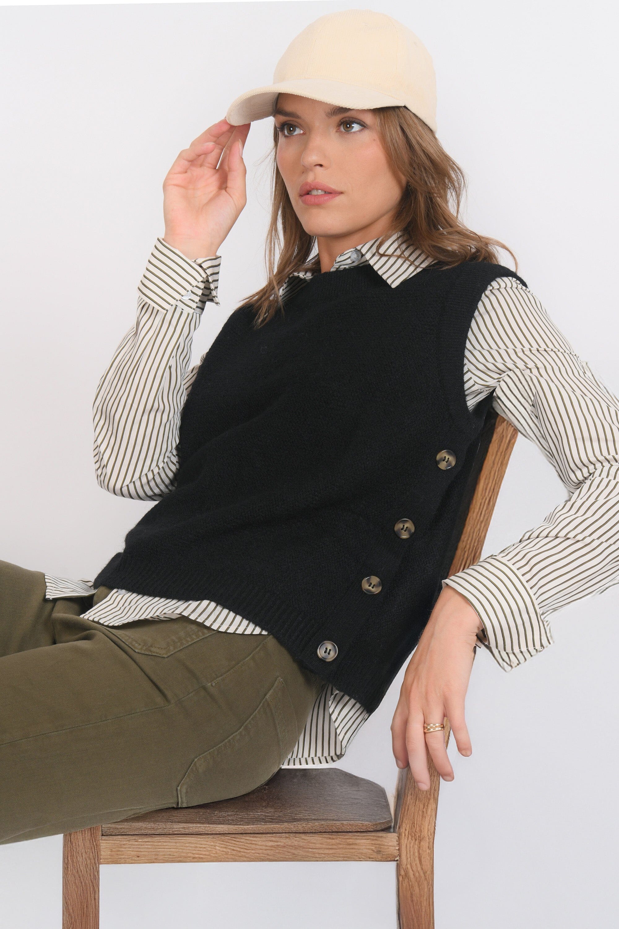 PULL SANS MANCHE - BAMBI - NOIR PULL NEW KOOKAI Mode Kookai