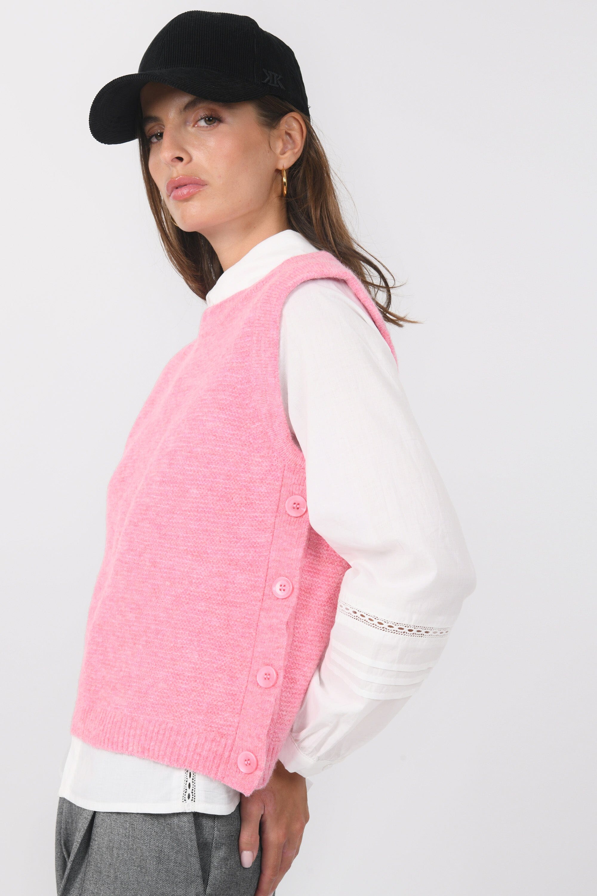 PULL SANS MANCHE - BAMBI - ROSE PULL NEW KOOKAI Mode Kookai
