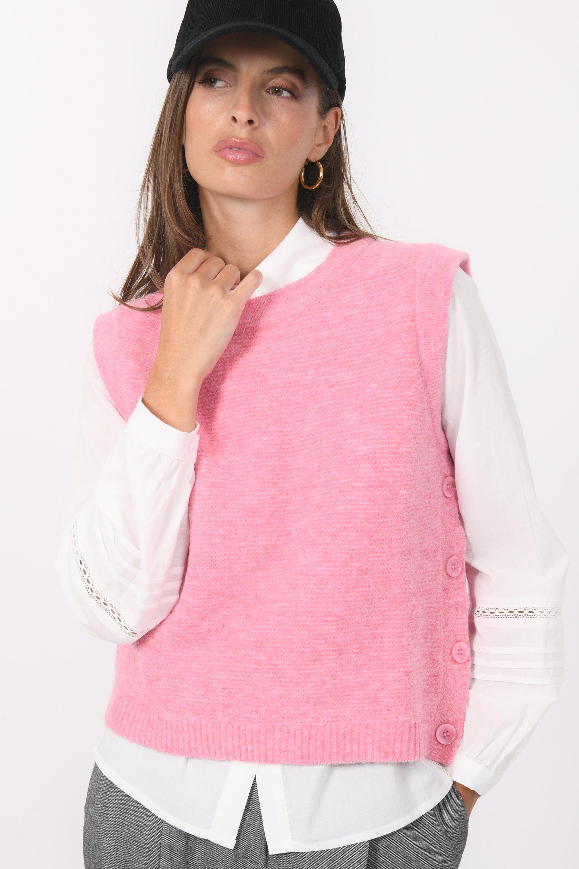 PULL SANS MANCHE - BAMBI - ROSE PULL NEW KOOKAI Mode Kookai