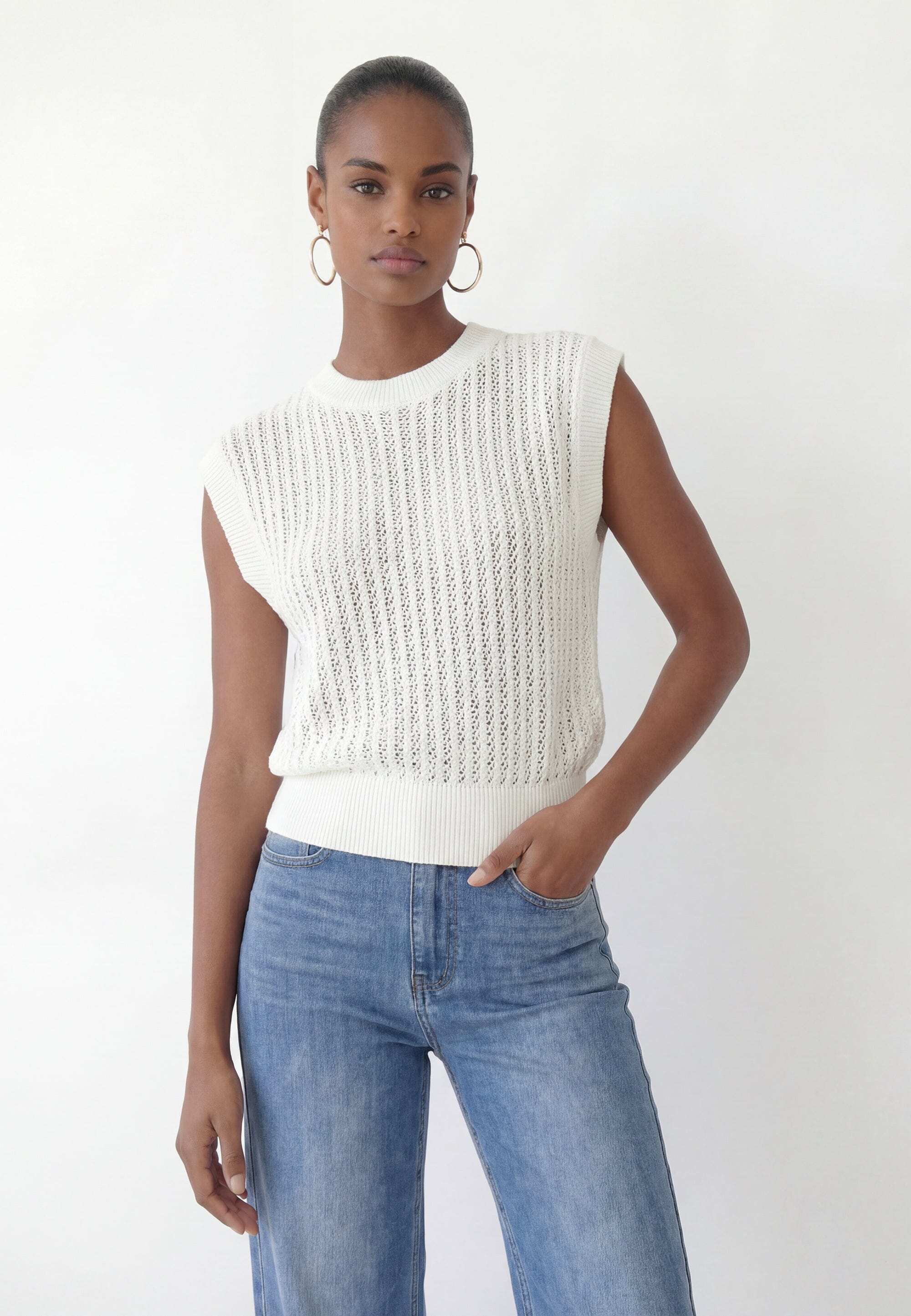 PULL SANS MANCHE - CLOVIS - ECRU PULL NEW KOOKAI Mode Kookai