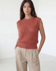 PULL SANS MANCHE - CLOVIS - TERRACOTTA PULL NEW KOOKAI Mode Kookai