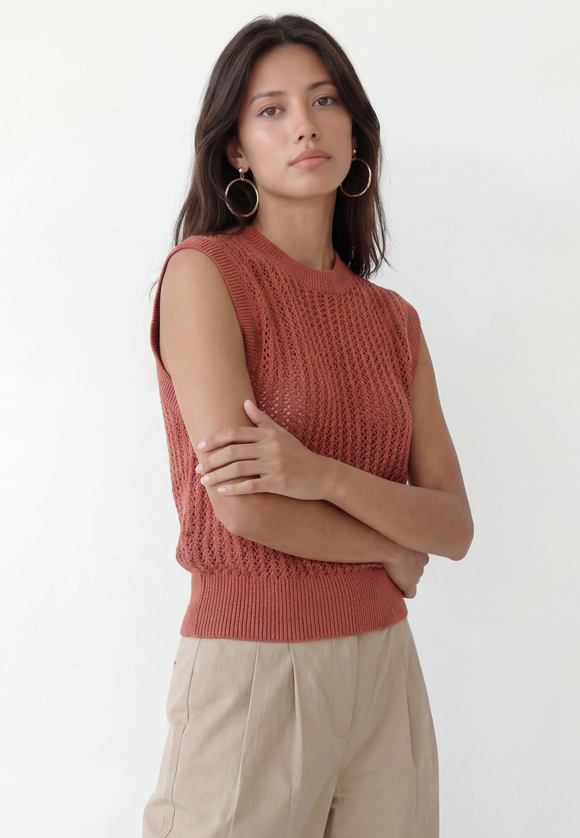 PULL SANS MANCHE - CLOVIS - TERRACOTTA PULL NEW KOOKAI Mode Kookai