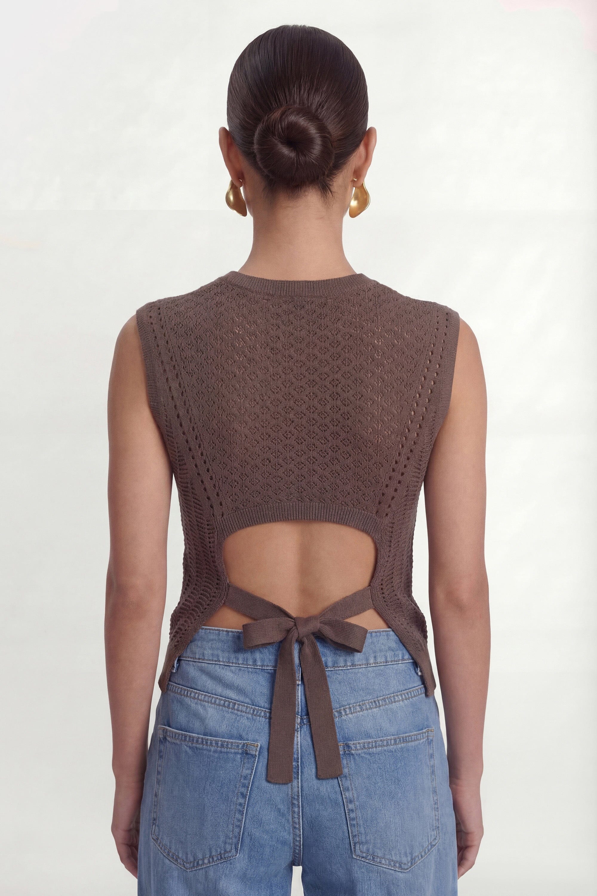 PULL SANS MANCHE - CYRA - CHOCOLAT PULL NEW KOOKAI Mode Kookai