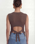 PULL SANS MANCHE - CYRA - CHOCOLAT PULL NEW KOOKAI Mode Kookai