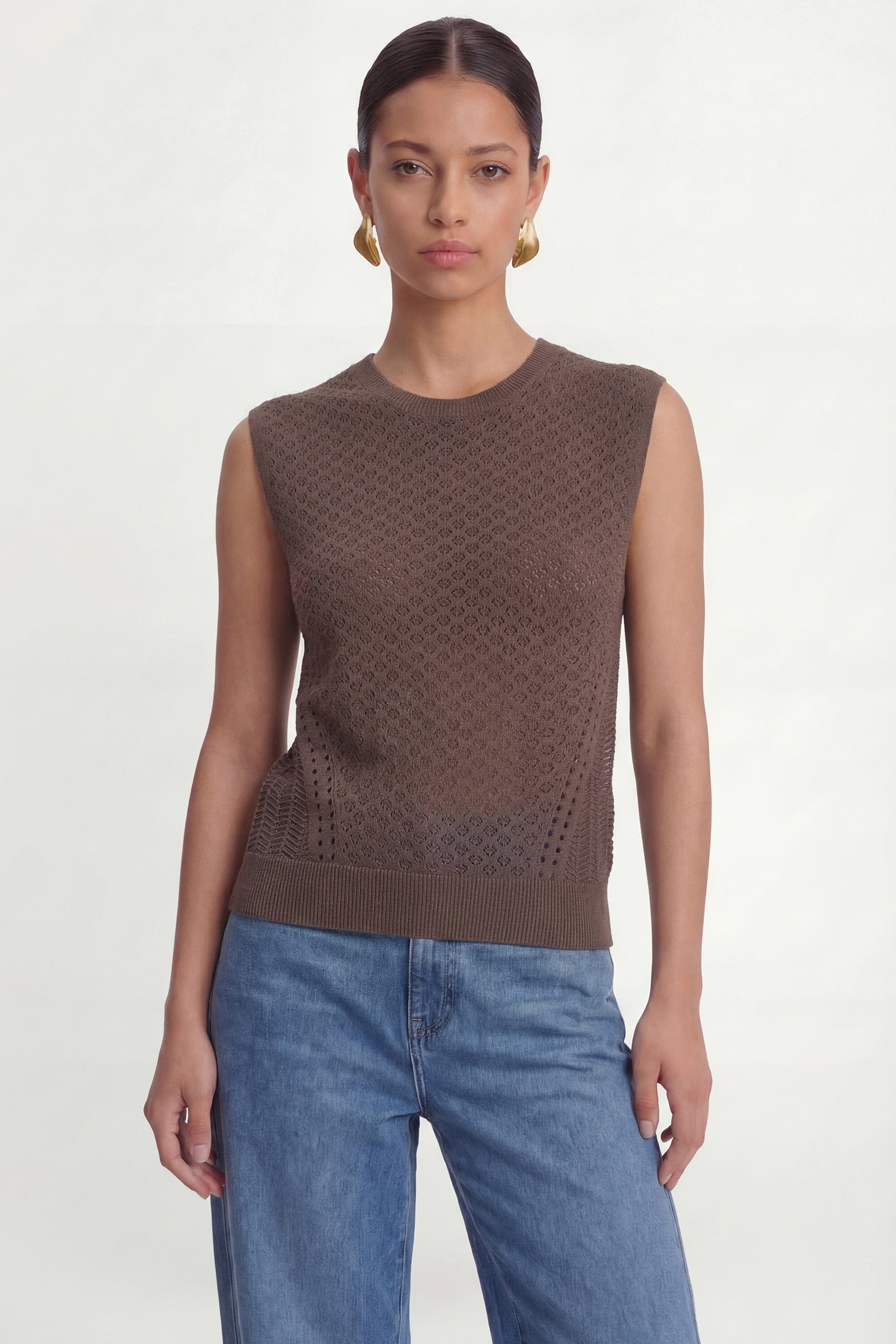 PULL SANS MANCHE - CYRA - CHOCOLAT PULL NEW KOOKAI Mode Kookai