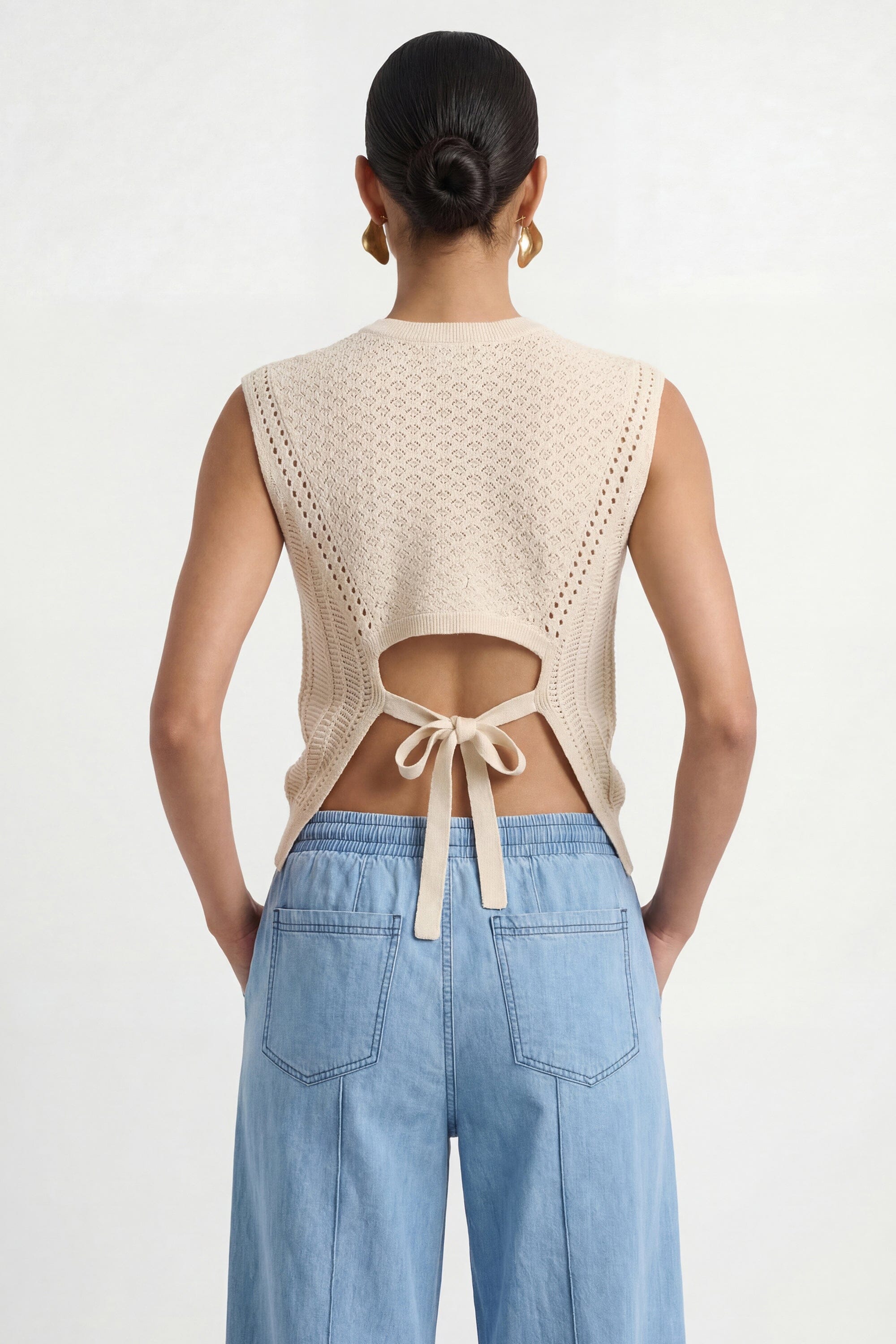 PULL SANS MANCHE - CYRA - ECRU PULL NEW KOOKAI Mode Kookai