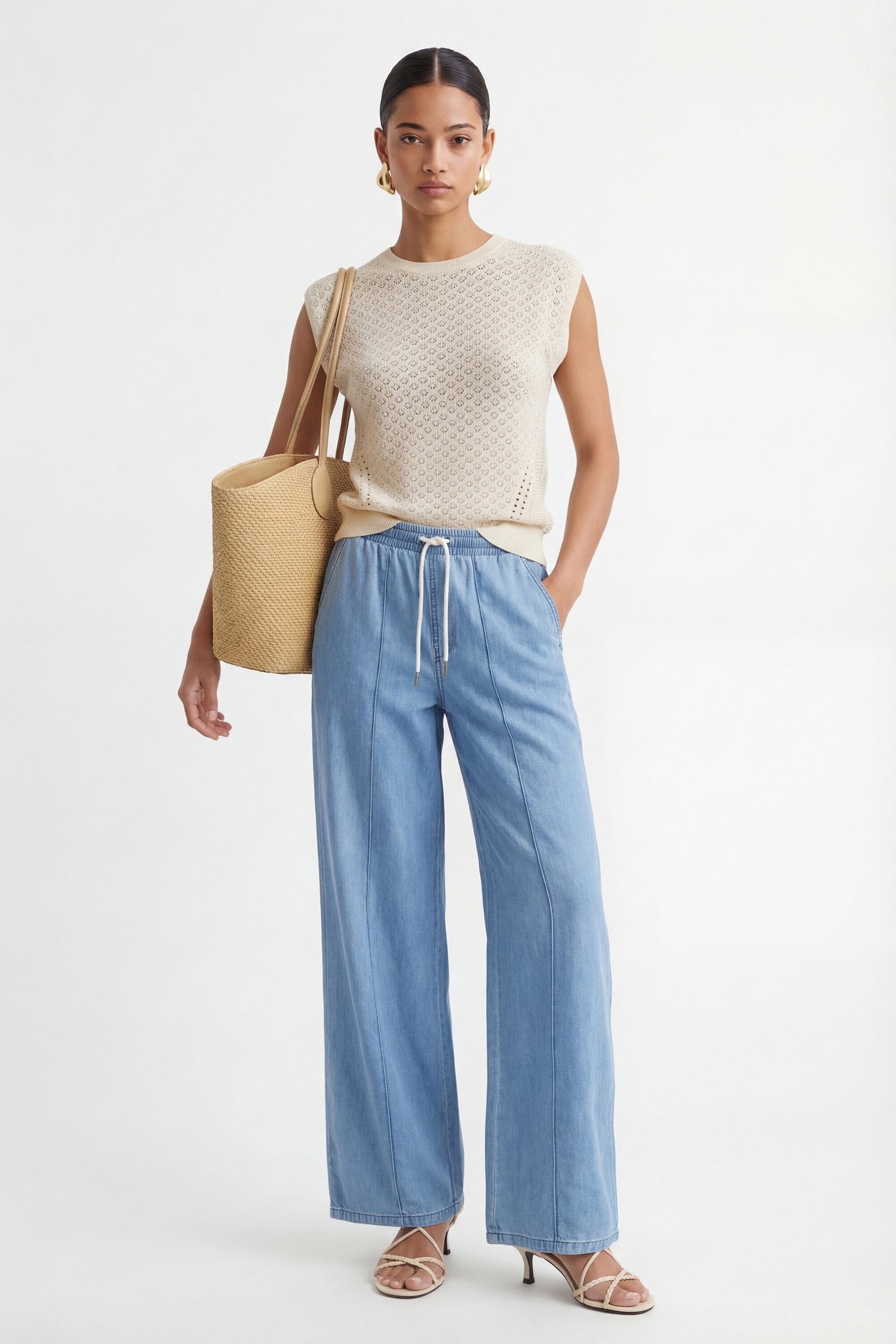 PULL SANS MANCHE - CYRA - ECRU PULL NEW KOOKAI Mode Kookai