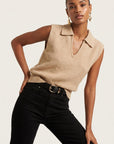 PULL SANS MANCHE - DIMA - BEIGE PULL NEW KOOKAI Mode Kookai