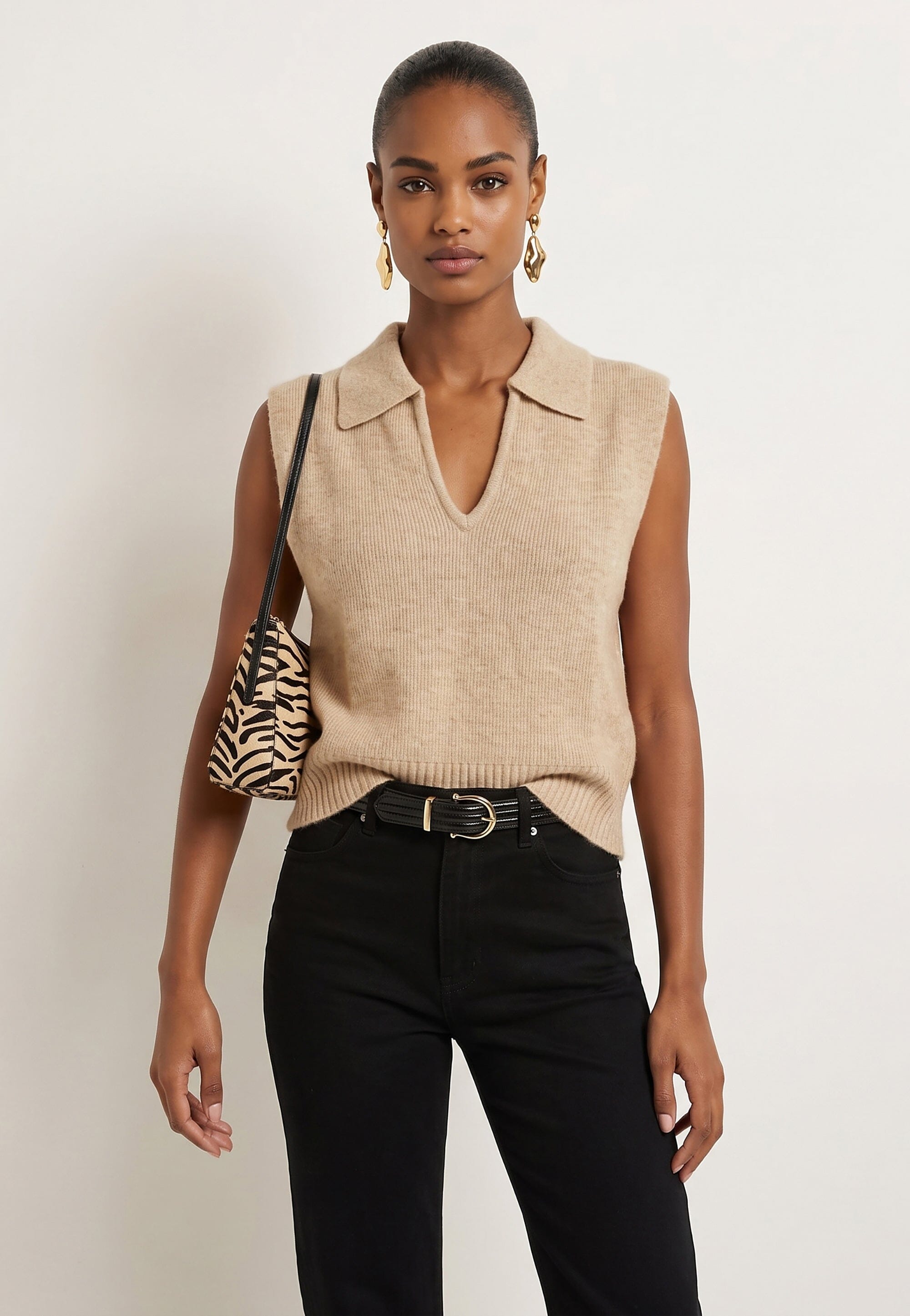 PULL SANS MANCHE - DIMA - BEIGE PULL NEW KOOKAI Mode Kookai