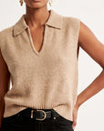 PULL SANS MANCHE - DIMA - BEIGE PULL NEW KOOKAI Mode Kookai
