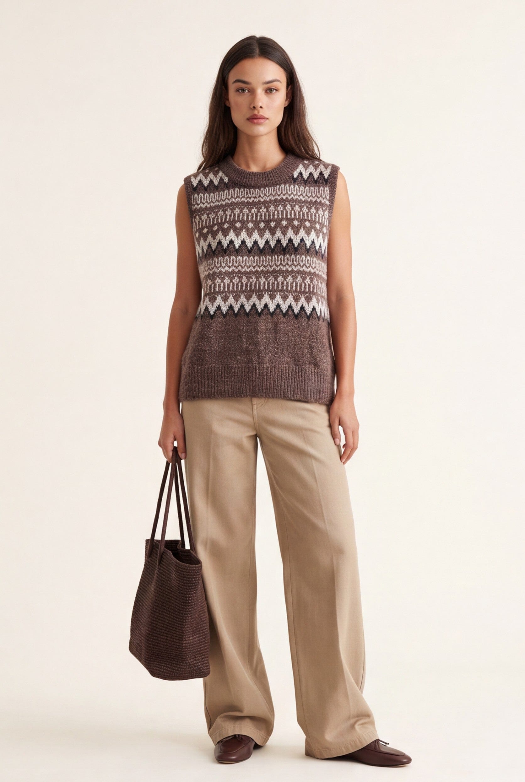 PULL SANS MANCHE - DJENNA - CHOCOLAT PULL NEW KOOKAI Mode Kookai