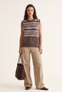 PULL SANS MANCHE - DJENNA - CHOCOLAT PULL NEW KOOKAI Mode Kookai