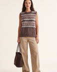 PULL SANS MANCHE - DJENNA - CHOCOLAT PULL NEW KOOKAI Mode Kookai