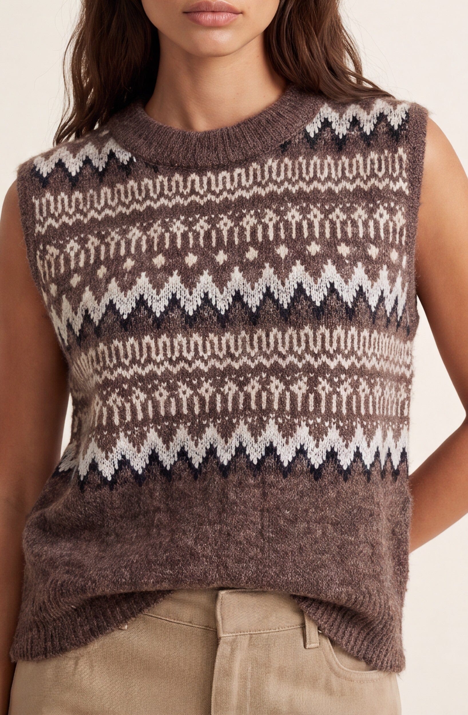 PULL SANS MANCHE - DJENNA - CHOCOLAT PULL NEW KOOKAI Mode Kookai