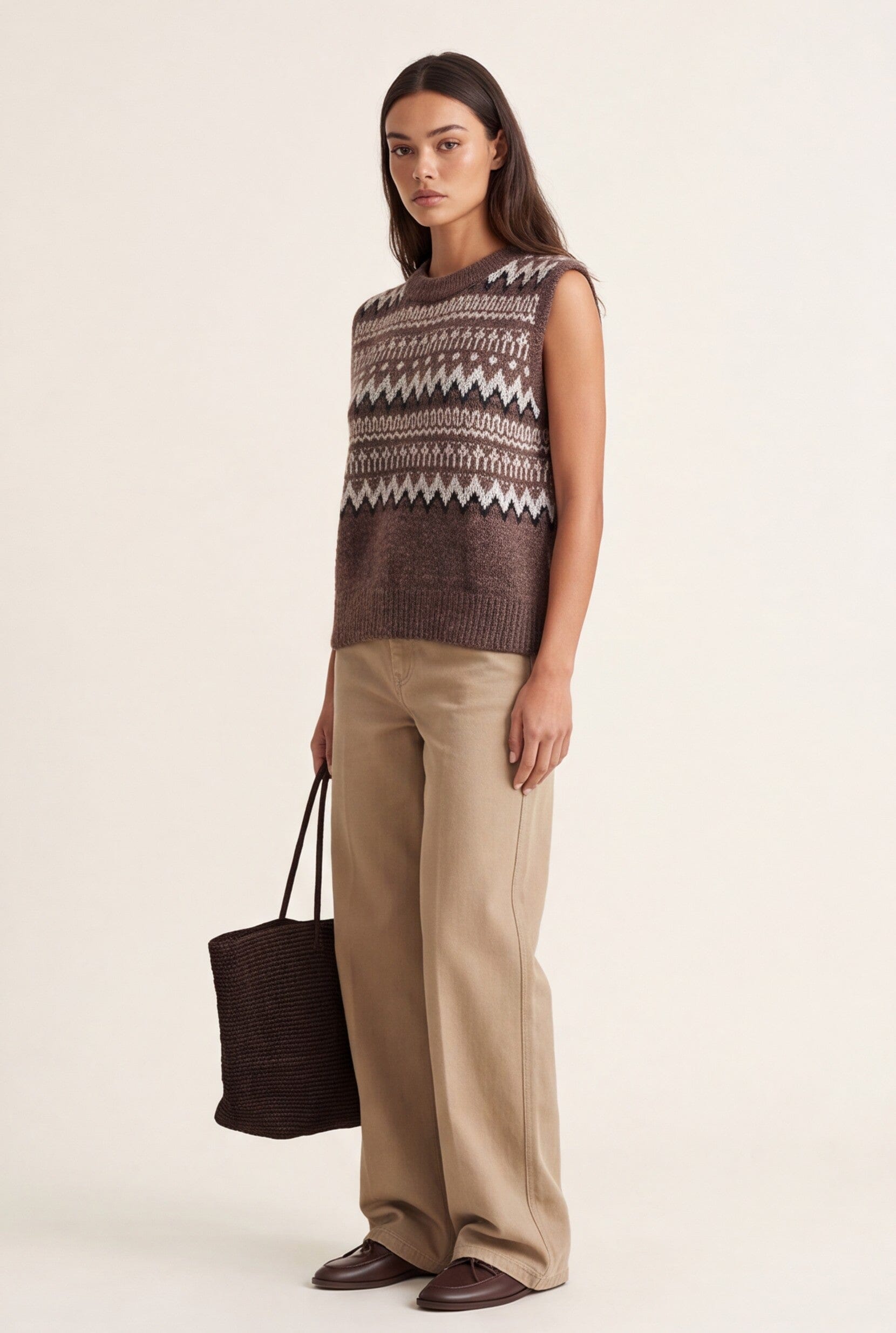PULL SANS MANCHE - DJENNA - CHOCOLAT PULL NEW KOOKAI Mode Kookai