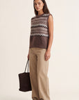 PULL SANS MANCHE - DJENNA - CHOCOLAT PULL NEW KOOKAI Mode Kookai