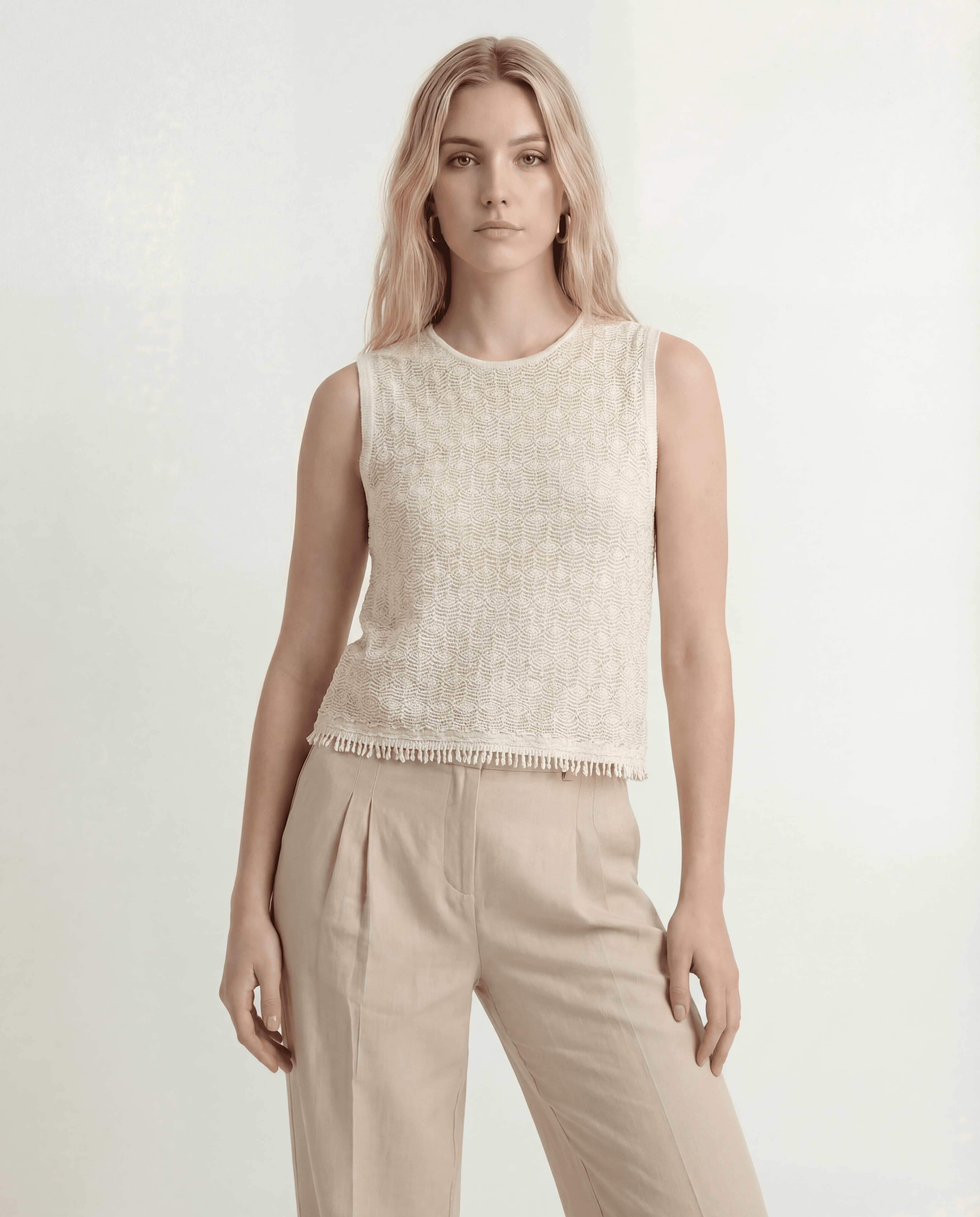 PULL SANS MANCHES - CASILA - ECRU PULL NEW KOOKAI Mode Kookai