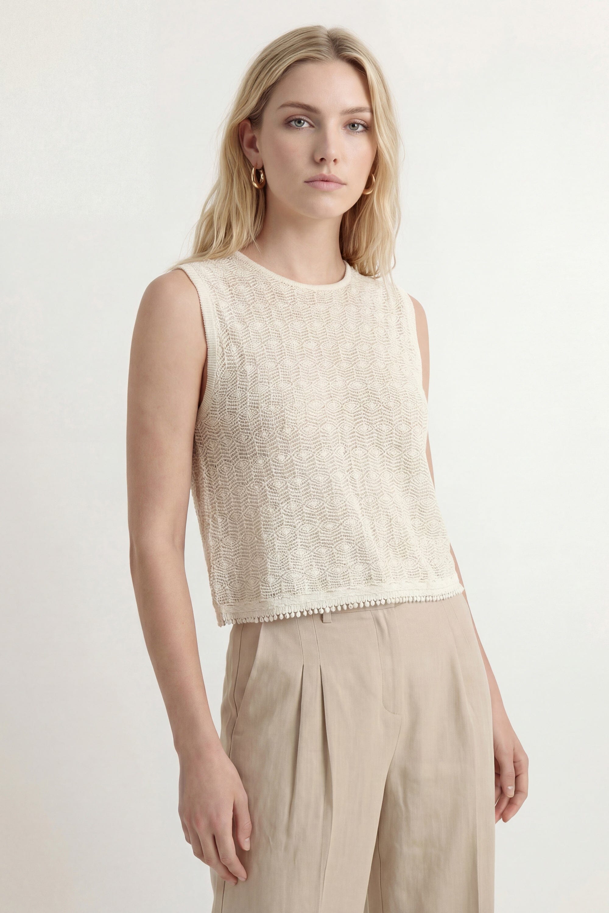 PULL SANS MANCHES - CASILA - ECRU PULL NEW KOOKAI Mode Kookai