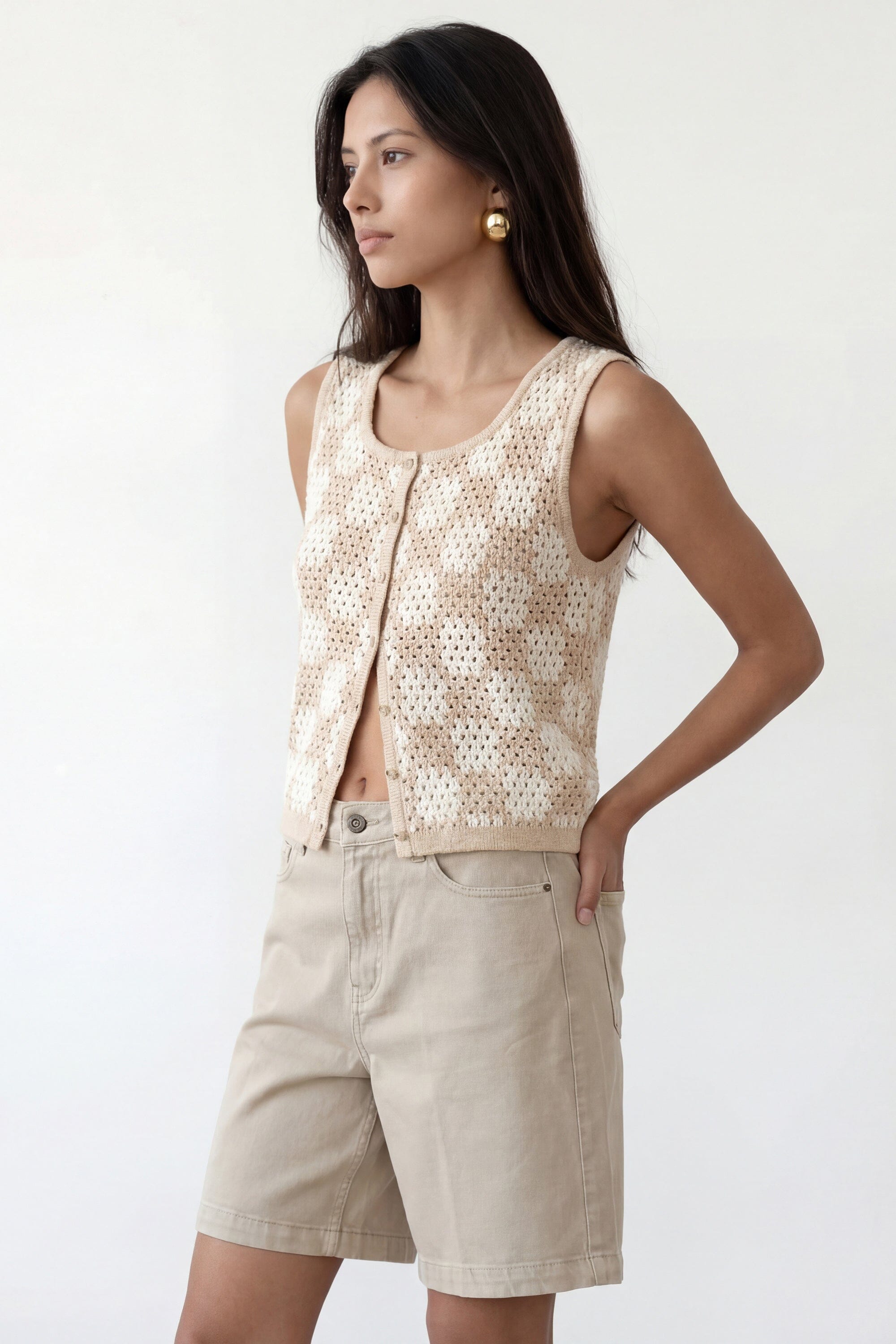 PULL SANS MANCHES - COLETT - CREME PULL NEW KOOKAI Mode Kookai