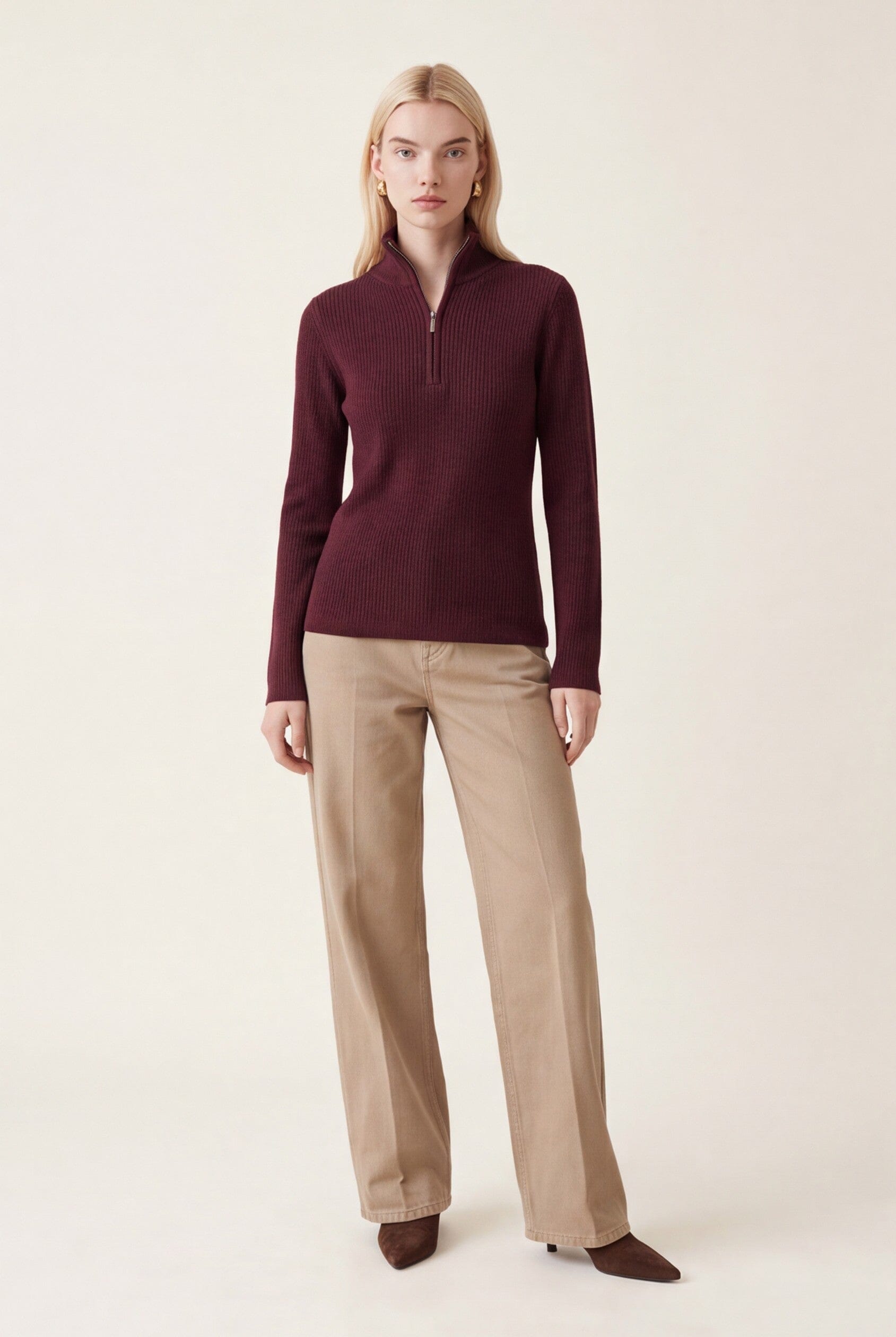 PULL ZIPPE - OLYMPE - BORDEAUX PULL NEW KOOKAI Mode Kookai