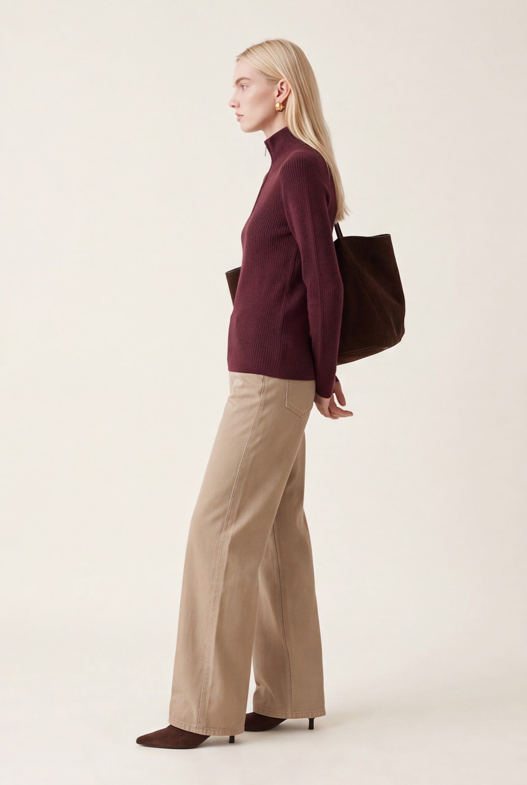 PULL ZIPPE - OLYMPE - BORDEAUX PULL NEW KOOKAI Mode Kookai
